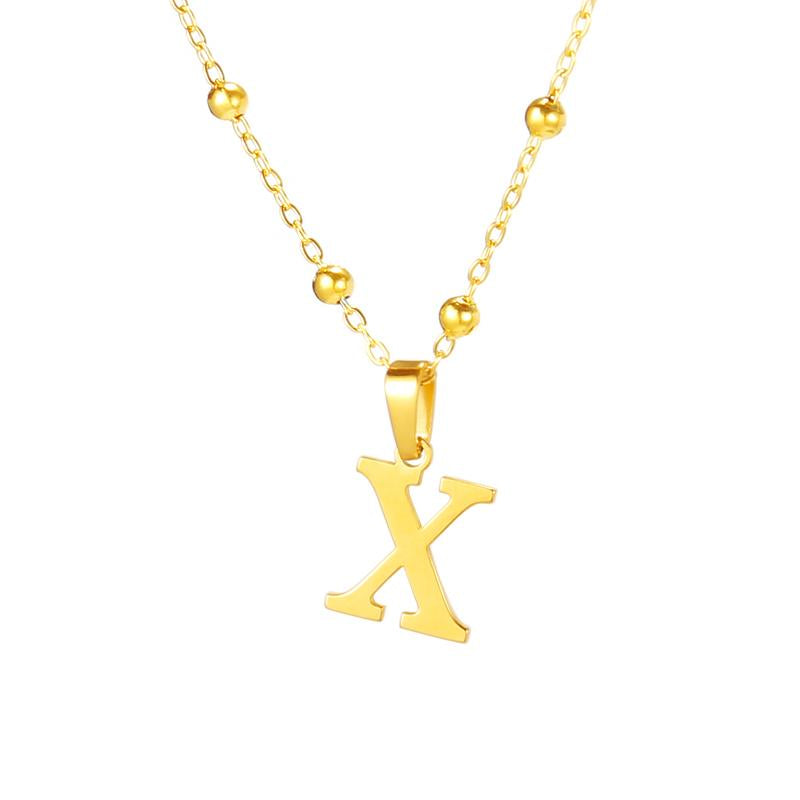 Gold Letter Necklace for Women/Girls, 14K Gold Plated Initial Letter Pendant Necklace Dainty Charm Initial Trendy Custom Accessories Jewelry