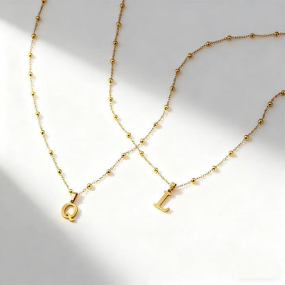 Gold Letter Necklace for Women/Girls, 14K Gold Plated Initial Letter Pendant Necklace Dainty Charm Initial Trendy Custom Accessories Jewelry
