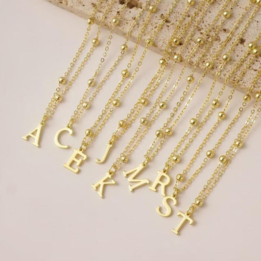Gold Letter Necklace for Women/Girls, 14K Gold Plated Initial Letter Pendant Necklace Dainty Charm Initial Trendy Custom Accessories Jewelry