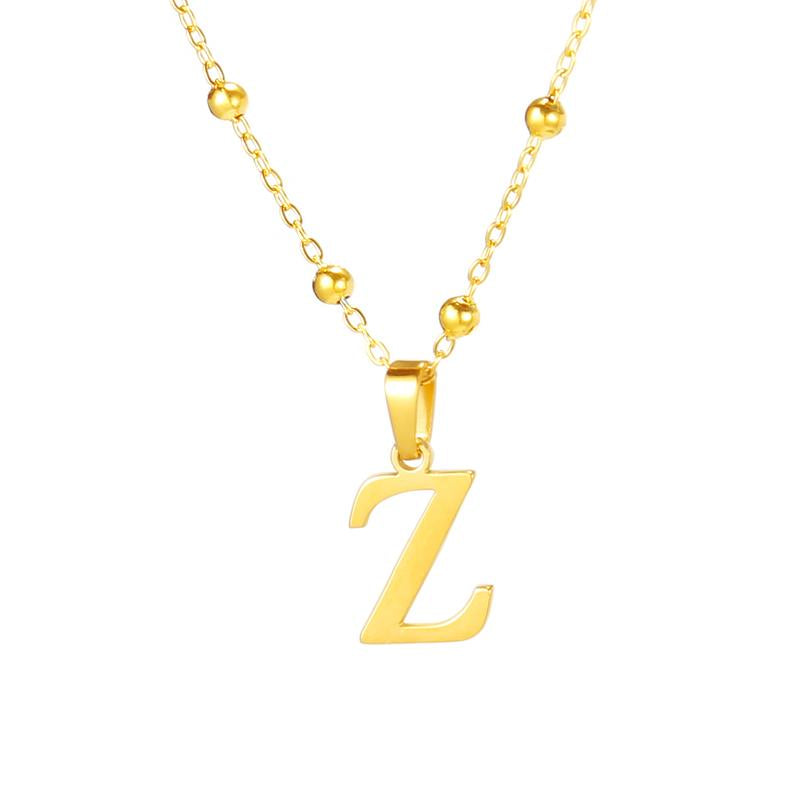 Gold Letter Necklace for Women/Girls, 14K Gold Plated Initial Letter Pendant Necklace Dainty Charm Initial Trendy Custom Accessories Jewelry